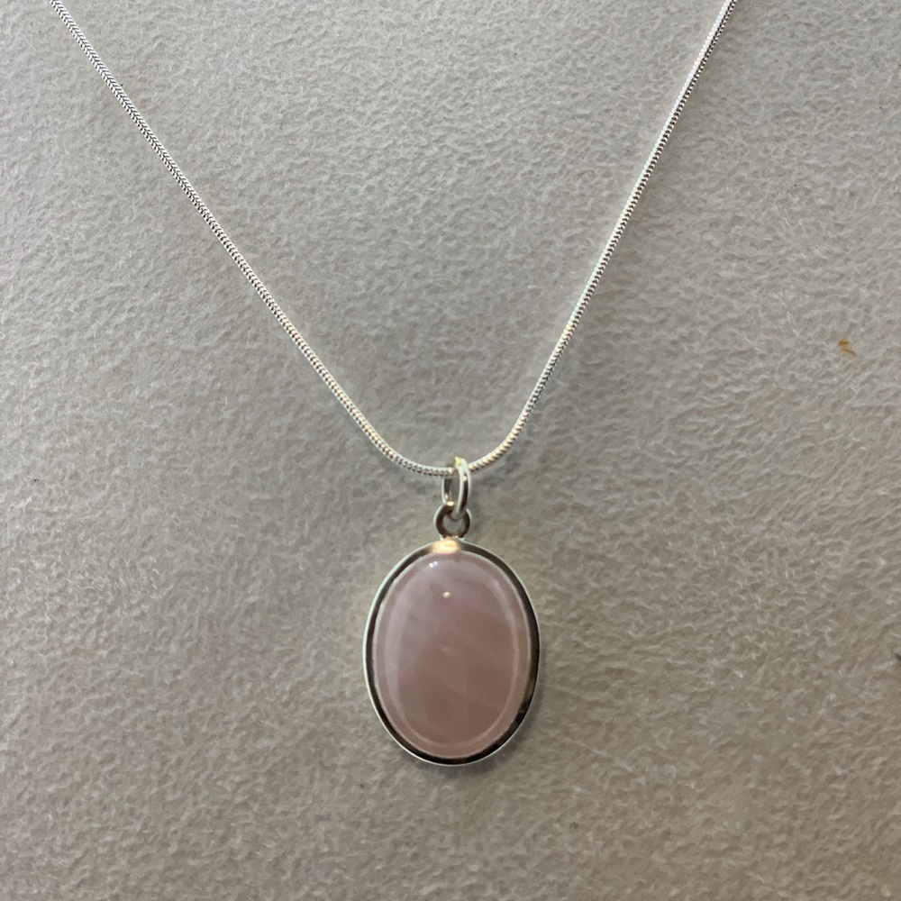 Sterling Silver Rose Quartz Pendent
